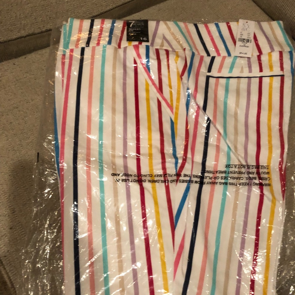 New York & Co striped ankle length pants.